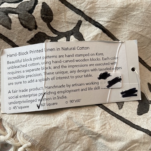 Hand block Printed table clothe, cotton, stables on Kira, airy designs tasseled - Picture 9 of 15